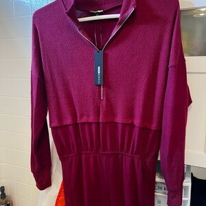 Fashion Nova Burgundy Jumpsuit